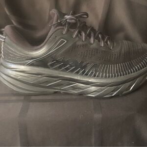 Hoka One One Bondi 7 Shoes Women's SZ:9D Black Road Running Athletic Sneakers